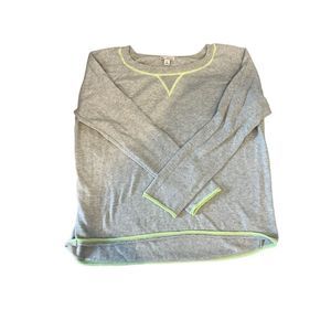 Gap Grey Sweater with Neon Green Hem, Size M